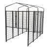 6.9 x 3.3 x 5.6 ft Dog Kennel with Waterproof Cover, Welded Wire Outdoor Dog Playpen, Black