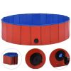 Foldable Dog Swimming Pool Red 47.2"x11.8" PVC