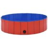 Foldable Dog Swimming Pool Red 47.2"x11.8" PVC