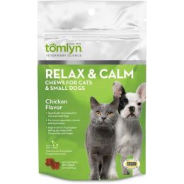 Tomlyn Relax and Calm Chews for Cats and Dogs 3.17 oz 30 Count