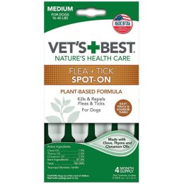 Vets Best Flea and Tick Spot-On 3.1 ml 4 Count