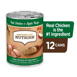 Rachael Ray NUTRISH Premium Pate Canned Dog Food Chicken Apple Recipe; 12ea-13 oz