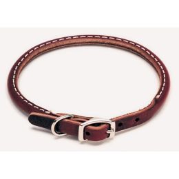 Circle T Latigo Leather Round Dog Collar Brown 3-8 in x 10 in