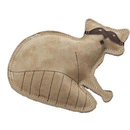 Dura-Fused Leather Dog Toy Raccoon Tan Small