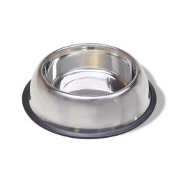 Van Ness Plastics Stainless Steel Non Tip Dog Bowl w-Rubber Ring 32oz