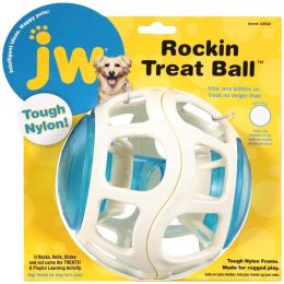 JW Pet Rockin Treat Ball Dog Toy White; Blue One Size