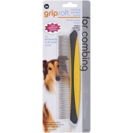 JW Pet Rotating Comfort Comb Fine and Coarse Grey; Yellow Small 8 in