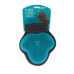 Messy Mutt Dog Grooming Glove Silicone Blue