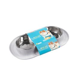 Messy Mutts Dog Double Feeder Marble 1.5 Cup