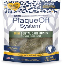 Proden Plaqueoff System Mini Dental Care Bones Vegetable Fusion Flavor Dog Treats; 12Oz