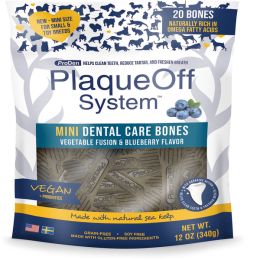 Proden System Mini Dental Care Bones Vegetable Fusion and Blueberry Flavor Dog Treats; 12Oz
