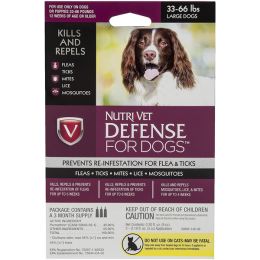 NutriVet Defense Flea Tick for Dog 1ea-XL; 66Lb; 4 pk