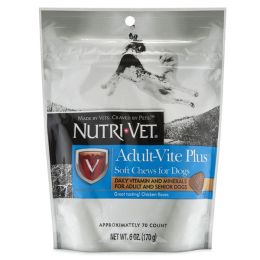 NutriVet AdultVite Plus Soft Chew Vitamins for Adult Senior Dogs Chicken 6oz 1ea-6 oz; 70 ct
