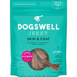 Dogswell Jerky Skin and Coat Grain-Free Salmon 10Oz