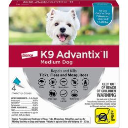 K9 Advantix II Dog Medium Teal 4-Pack