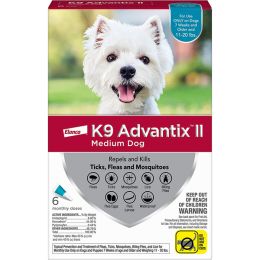 K9 Advantix II Dog Medium Teal 6-Pack
