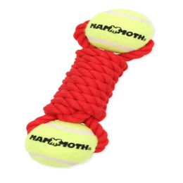 Mammoth Pet Products Twister Bone w-2 Tennis Balls Dog Toy Red; 1ea-MD; 9 in