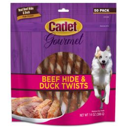 Cadet Gourmet Beef Hide Duck Dog Twist Sticks Beef Hide Duck; 1ea-5 In. 50 ct
