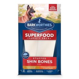 Barkworthies Dog Shin Bone Stuffed 5-6 Inch Variety Pk
