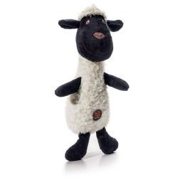 Charming Pet Products Scruffles Lamb Plush Dog Toy Black; White Small