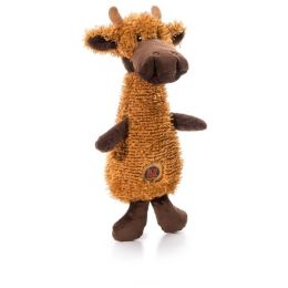 Charming Pet Products Scruffles Moose Plush Dog Toy Brown Small