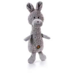 Charming Pet Products Scruffles Bunny Plush Dog Toy Gray Small