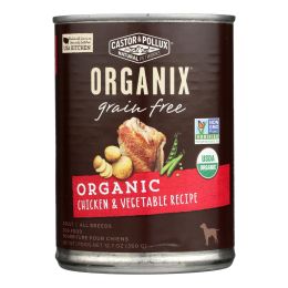Castor and Pollux Organic Grain Free Dog Food - Chicken and Vegetables - Case of 12 - 12.7 oz. (SKU: 1000082)